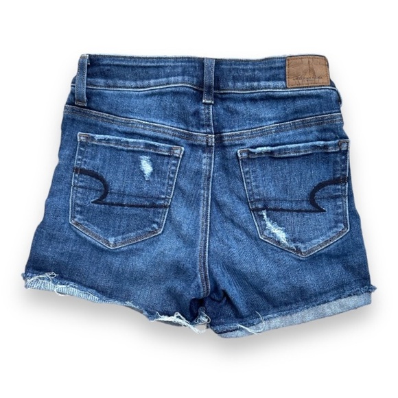 American Eagle Distressed High Rise Blue Denim Cutoff Shorts Women’s Size 2 - Picture 2 of 14